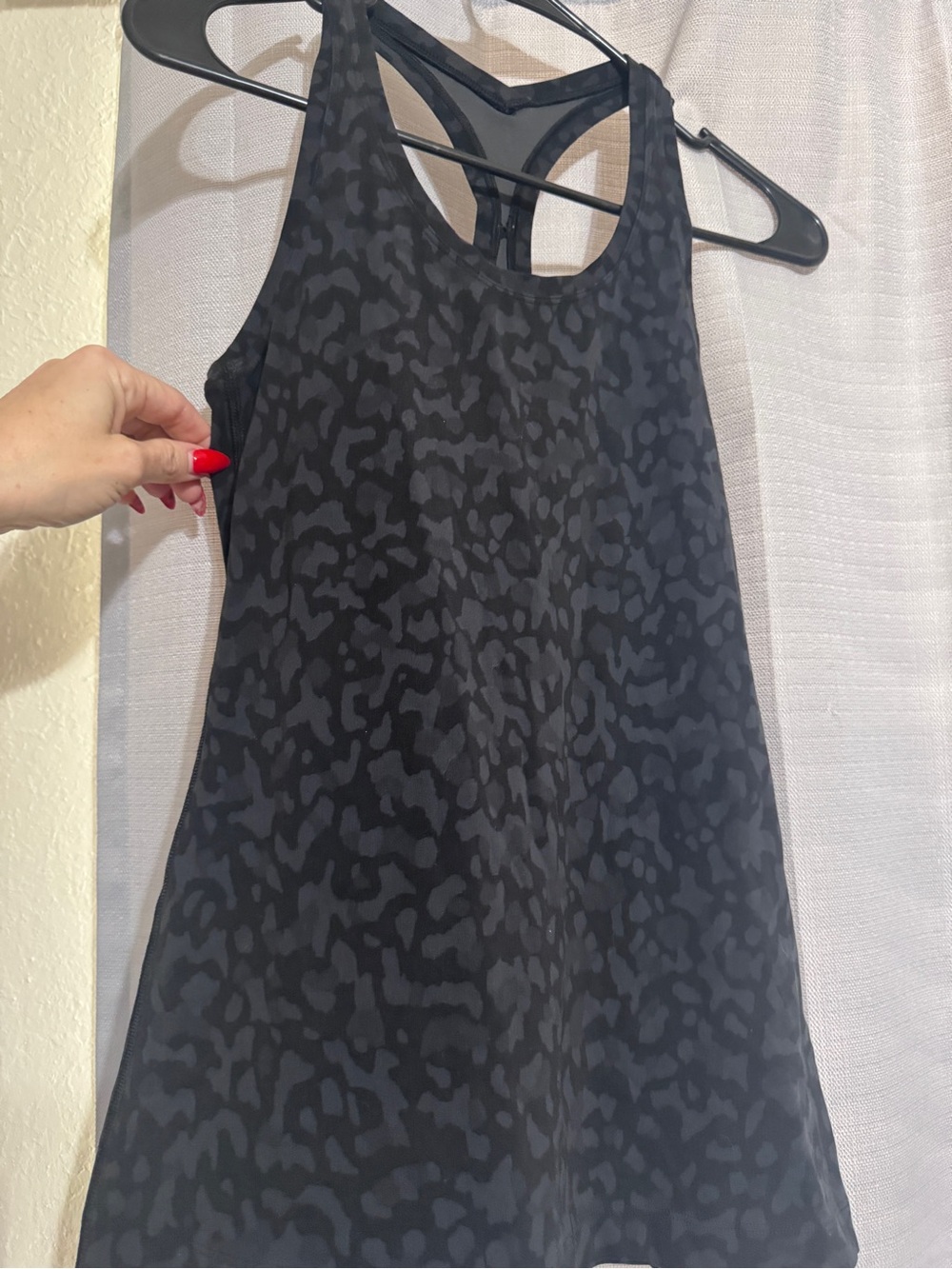 lululemon athletica Black Charcoal Patterned Racerback Tank